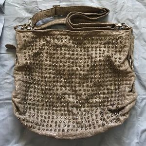 Blue Elegance crystal studded handbag.